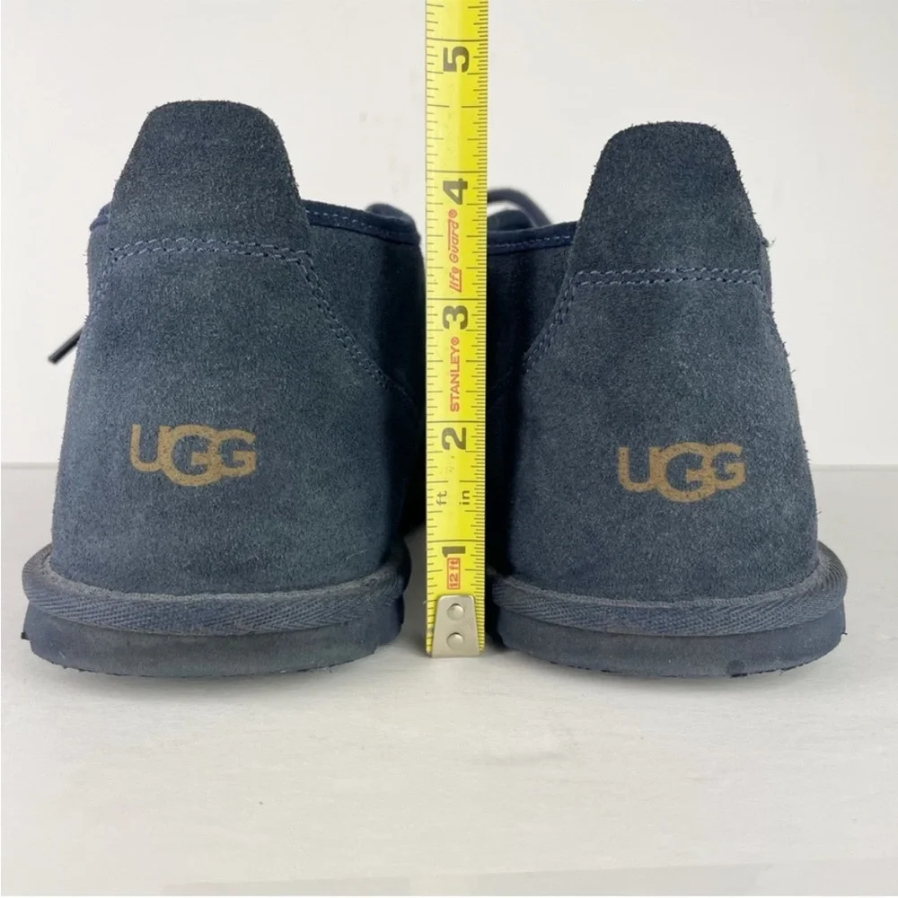 UGG Neumel Navy Blue Suede Leather Shearling Lace Up Warm Cozy Ankle Boots